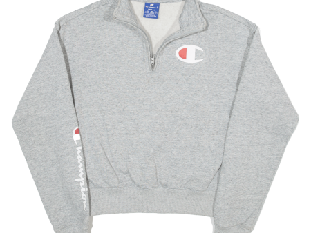 CHAMPION Womens Sweatshirt Grey 1 4 Zip S For Cheap