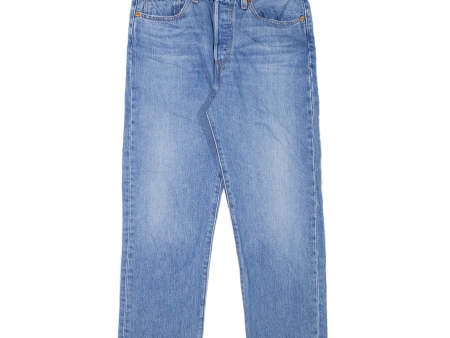 LEVI S 501 BIG E Jeans Womens Blue Regular Straight Stone Wash W26 L24 Sale