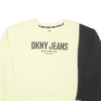 DKNY Womens Sweatshirt Yellow Crew Neck L Supply