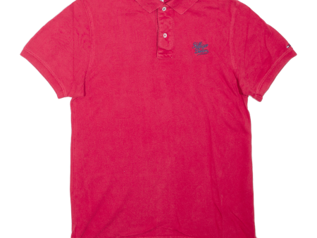 TOMMY HILFIGER Mens Polo Shirt Red M Online