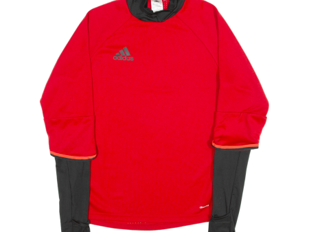 ADIDAS Mens Sweatshirt Red High Neck S Online Sale