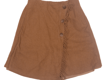 MONA LISA Girls Skort Skirt Brown Short 90s 16Y Online Hot Sale