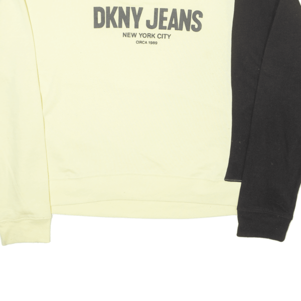 DKNY Womens Sweatshirt Yellow Crew Neck L Supply