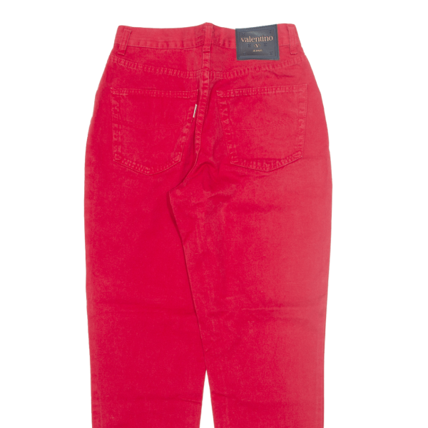 VALENTINO Womens Jeans Red Relaxed Tapered W28 L32 Online Hot Sale