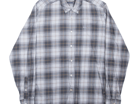 BARBOUR Mens Shirt Grey Check Long Sleeve M Fashion