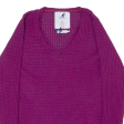 KANGOL Womens Jumper Purple V-Neck Cable Knit Viscose UK 10 Online Sale