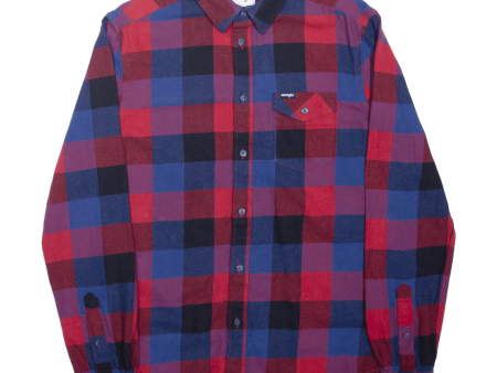 WRANGLER Mens Shirt Red Check Long Sleeve S Supply