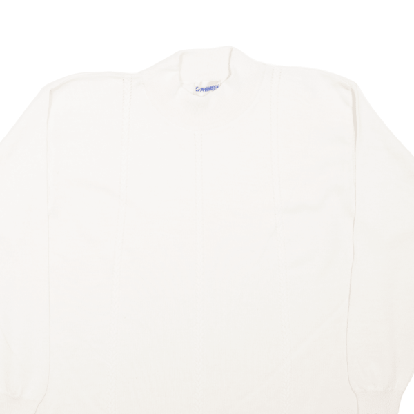 DAMART Womens Jumper Cream Tight Knit Wool M Online now