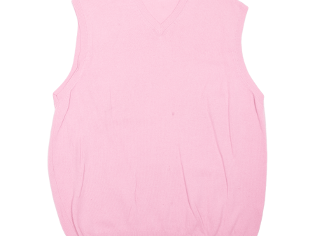 LYLE & SCOTT Womens Vest Pink V-Neck Tight Knit Sleeveless M Hot on Sale