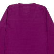 KANGOL Womens Jumper Purple V-Neck Cable Knit Viscose UK 10 Online Sale