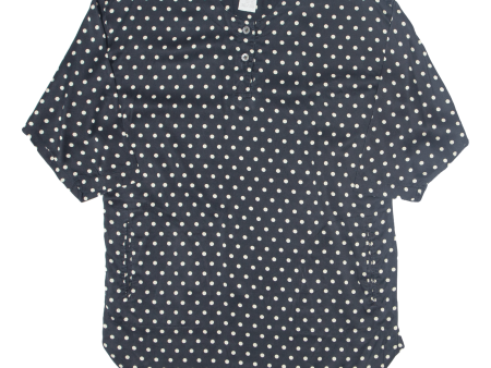 GALAXY OF SWITZERLAND Womens Printed Blouse Black 3 4 Sleeve 90s Silk Polka Dot M Online now