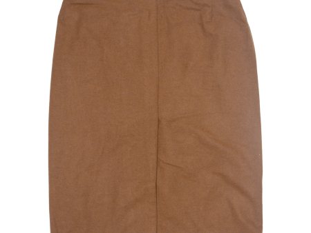 Womens Pencil Skirt Brown Midi L Discount