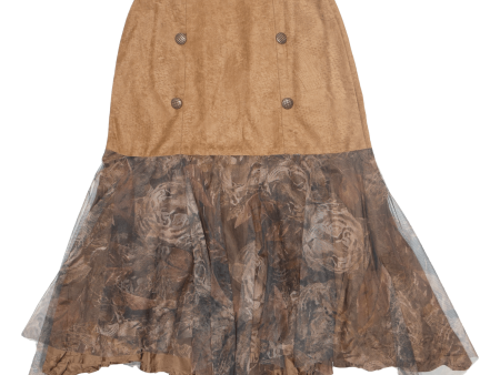 Womens A-Line Skirt Brown Midi XS For Discount