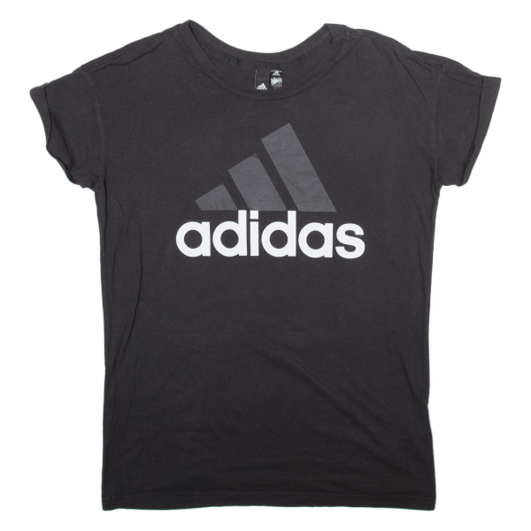 ADIDAS Womens T-Shirt Black UK 8 Discount