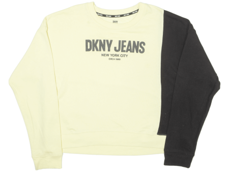 DKNY Womens Sweatshirt Yellow Crew Neck L Supply