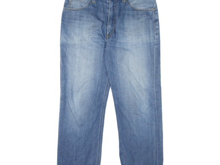 LEE Mens Jeans Blue Regular Straight Stone Wash W32 L26 Hot on Sale