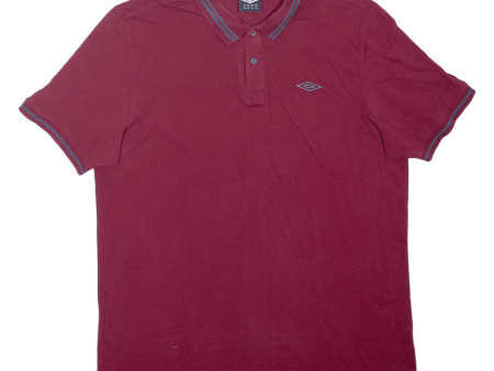 UMBRO Mens Polo Shirt Maroon 3XL For Discount