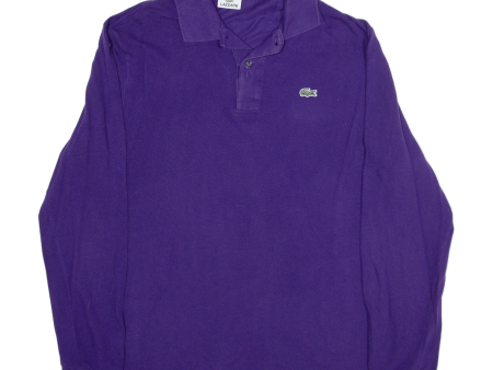 LACOSTE Mens Polo Shirt Purple Long Sleeve XL For Discount