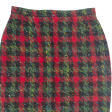 Y DE G Womens Pencil Skirt Green Knee Length 90s Plaid S For Sale