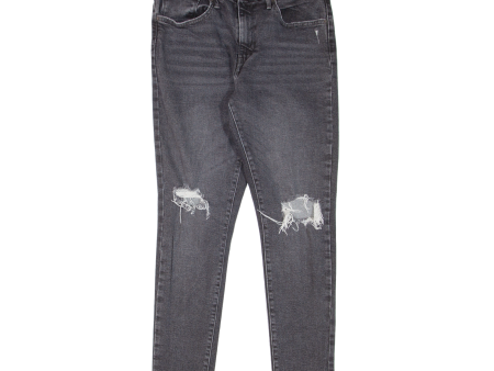 LEVI S 721 High Rise Distressed Womens Jeans Grey Slim Skinny W30 L30 on Sale