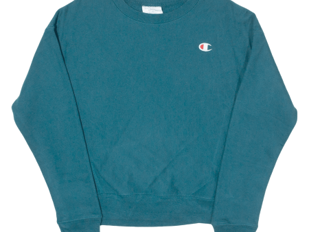 CHAMPION REVERSE WEAVE Womens Sweatshirt Green Crew Neck S Fashion