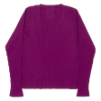 KANGOL Womens Jumper Purple V-Neck Cable Knit Viscose UK 10 Online Sale