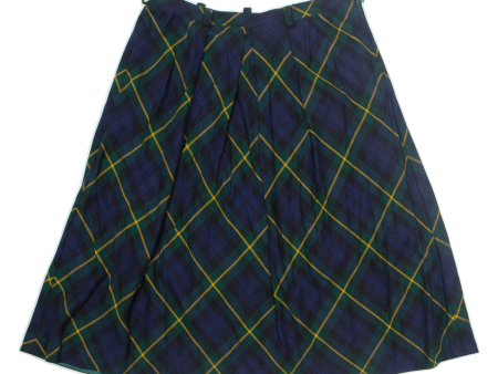 Womens A-Line Skirt Blue Midi 90s Check L Online Hot Sale