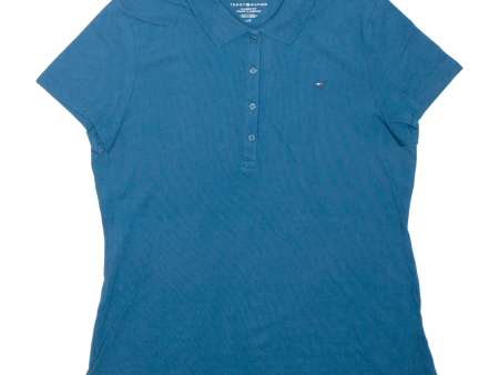 TOMMY HILFIGER Mens Polo Shirt Blue L on Sale