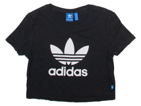 ADIDAS Cropped Womens T-Shirt Black UK 8 on Sale