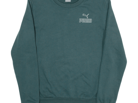 PUMA Mens Sweatshirt Green S Online Hot Sale