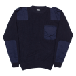 CITY GUARD Military Mens Heavy Knit Jumper Blue Chunky Knit S Discount